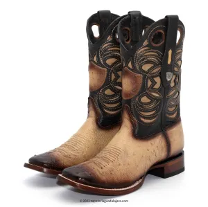 28249715 WIDE SQUARE TOE SMOOTH OSTRICH FADED ORIX