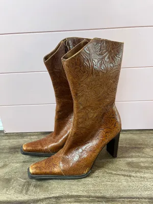 7.5B Steve Madden Brisa Calf High Western Leather Heeled Boots
