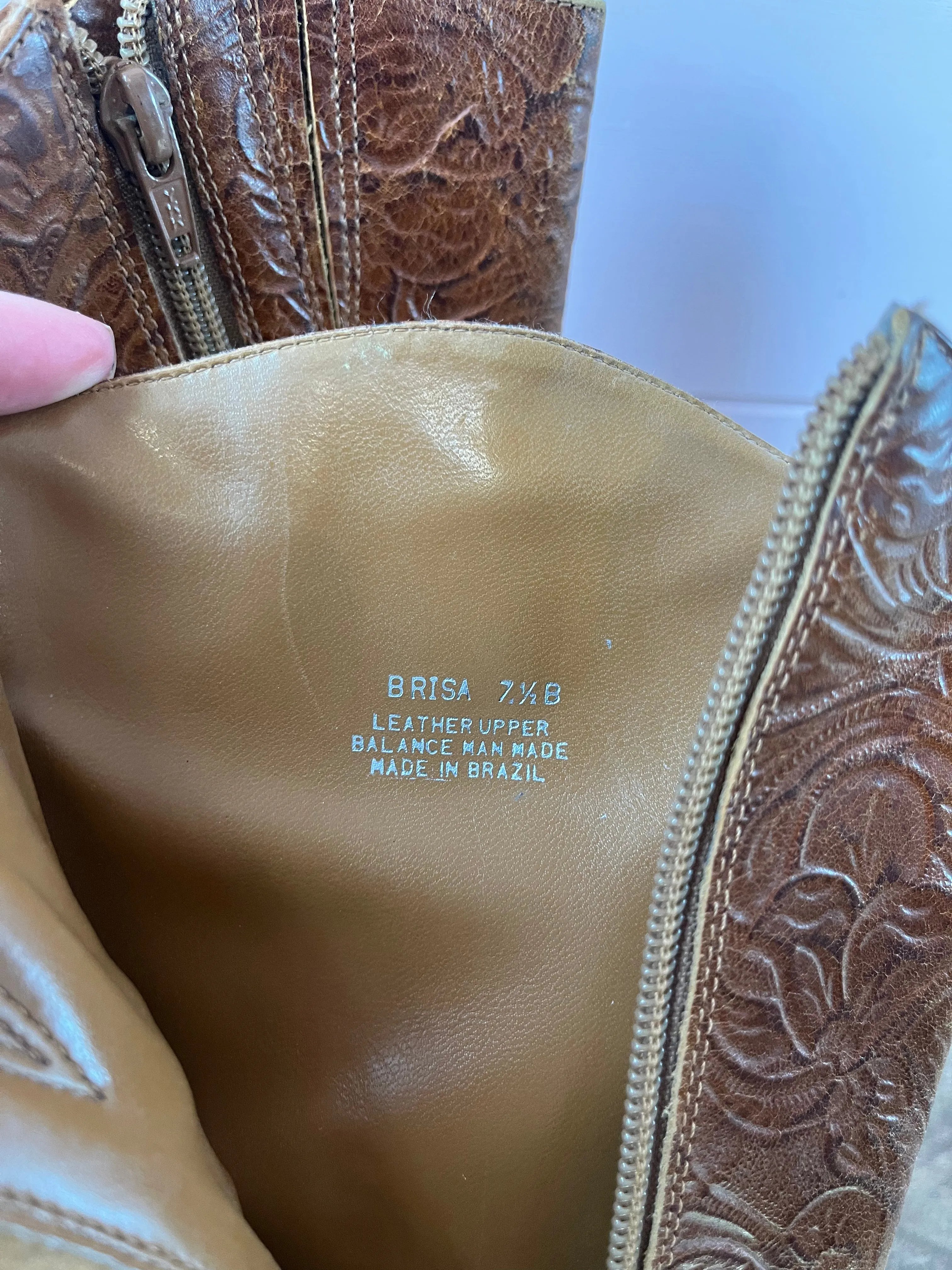 7.5B Steve Madden Brisa Calf High Western Leather Heeled Boots
