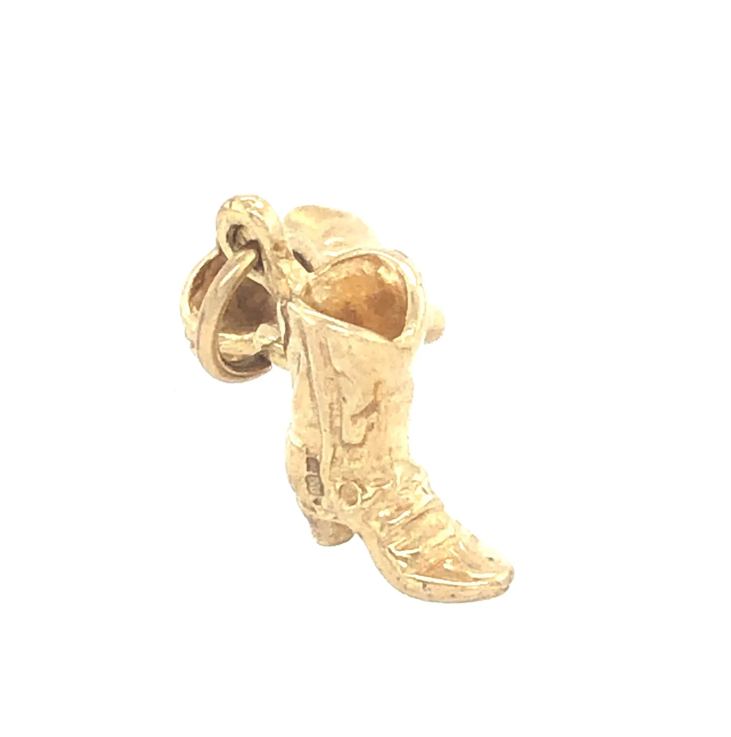 9k Gold Pair of Cowboy Boots Vintage Charm