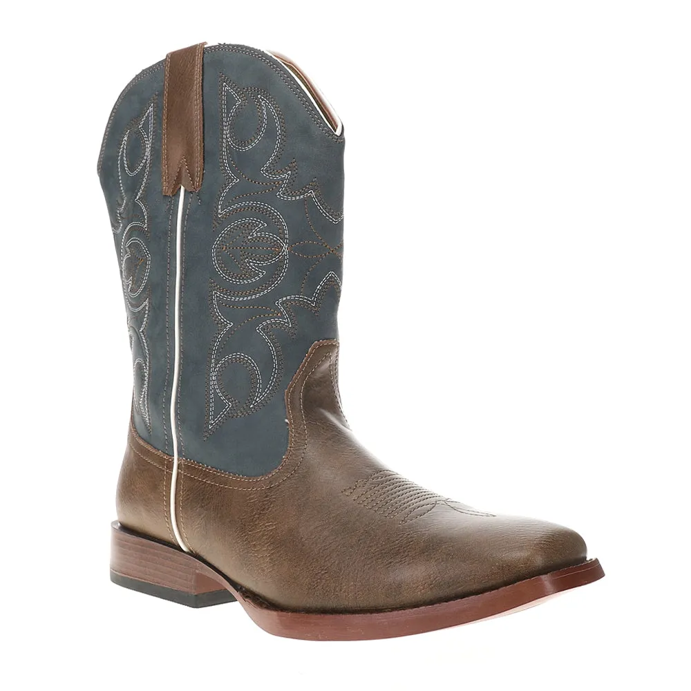 Ainsley Embroidered Square Toe Pull On Cowboy Boots