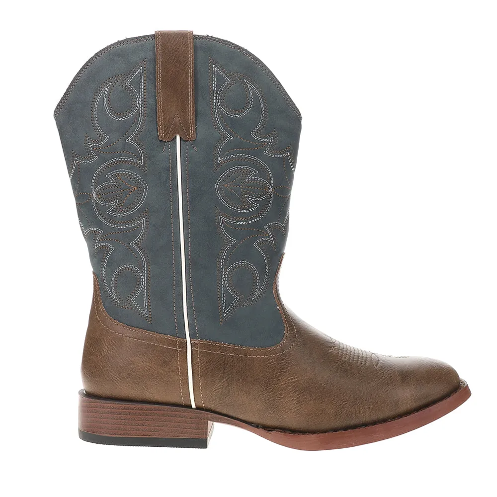 Ainsley Embroidered Square Toe Pull On Cowboy Boots