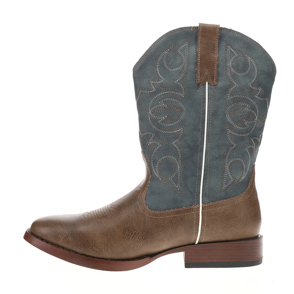 Ainsley Embroidered Square Toe Pull On Cowboy Boots