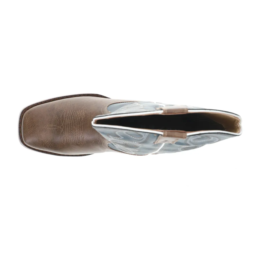 Ainsley Embroidered Square Toe Pull On Cowboy Boots