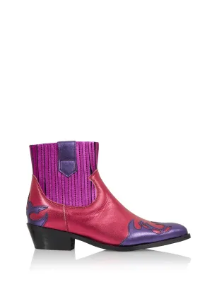 AUSTIN metallic - Westernboots | Fuchsia / Raspberry