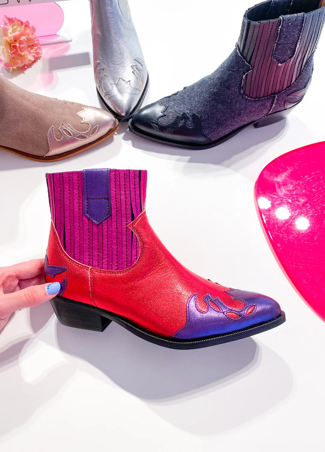 AUSTIN metallic - Westernboots | Fuchsia / Raspberry