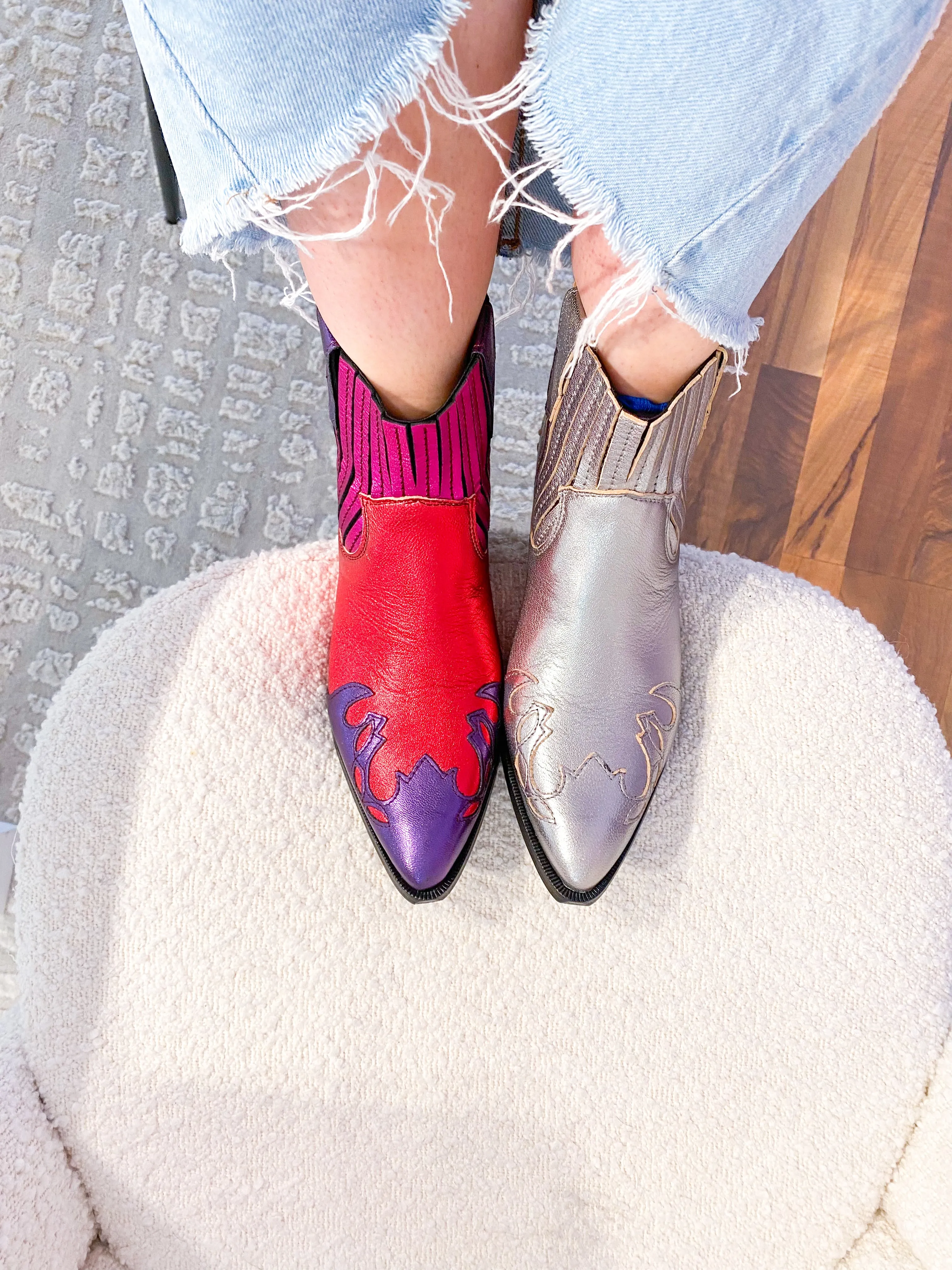 AUSTIN metallic - Westernboots | Fuchsia / Raspberry
