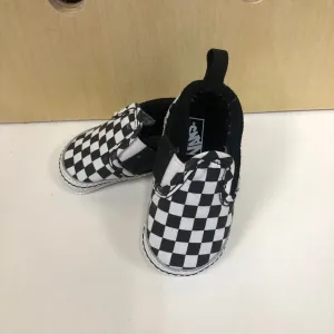 Black   White Checkered Crib Shoes