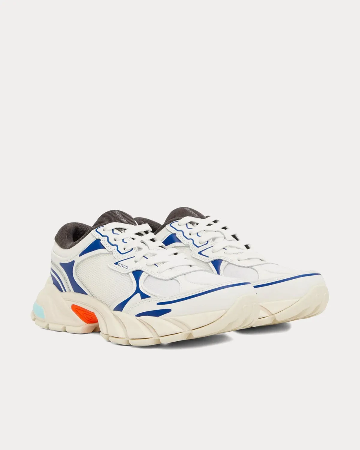 Block Stepper White / Blue Low Top Sneakers