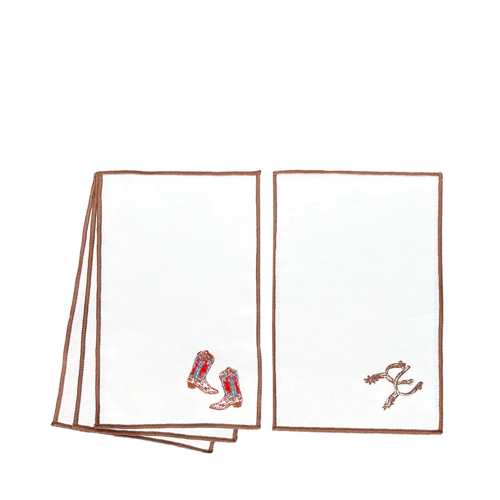 Boots & Spurs Cocktail Napkins, Set of 4