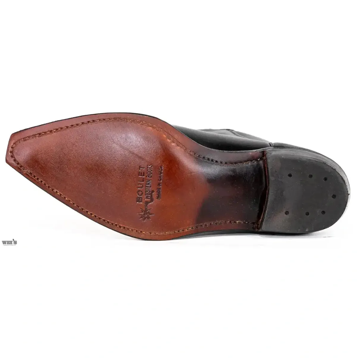 Boulet Men's Cowboy Boots 12" Cowhide Semi Riding Heel Snip J Toe - Clearance