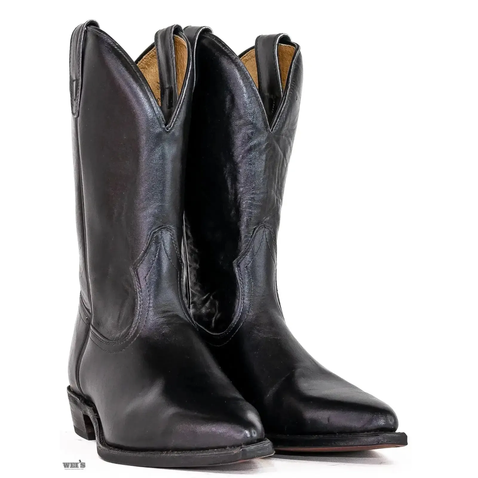 Boulet Men's Cowboy Boots 12" Cowhide Semi Riding Heel Snip J Toe - Clearance
