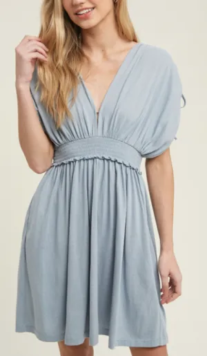 Bri Ruched Sleeve Dress