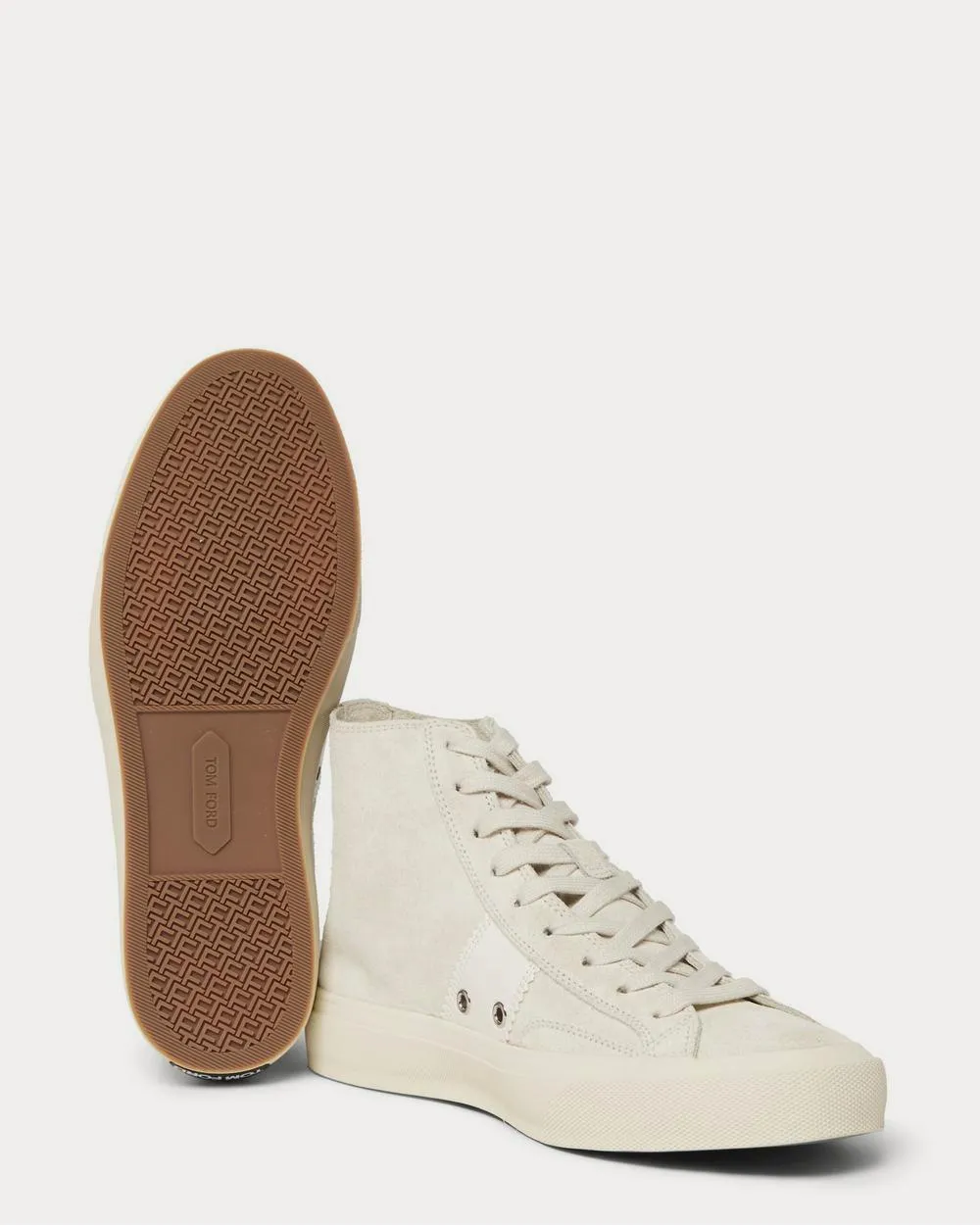 Cambridge Leather-Trimmed Suede High-Top  Off-white high top sneakers