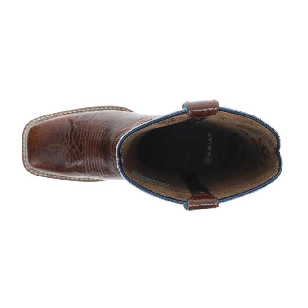 Canyon Point Embroidered Square Toe Pull On Cowboy Boots