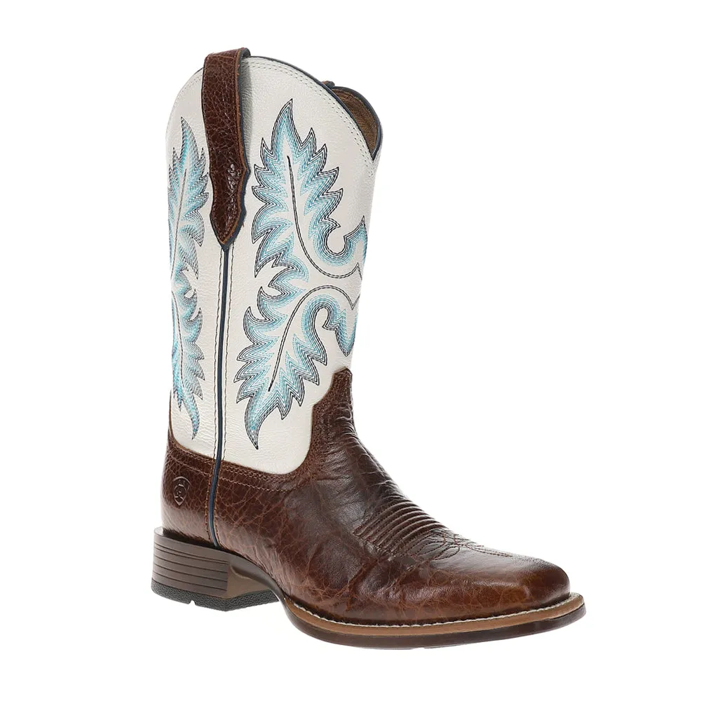 Canyon Point Embroidered Square Toe Pull On Cowboy Boots