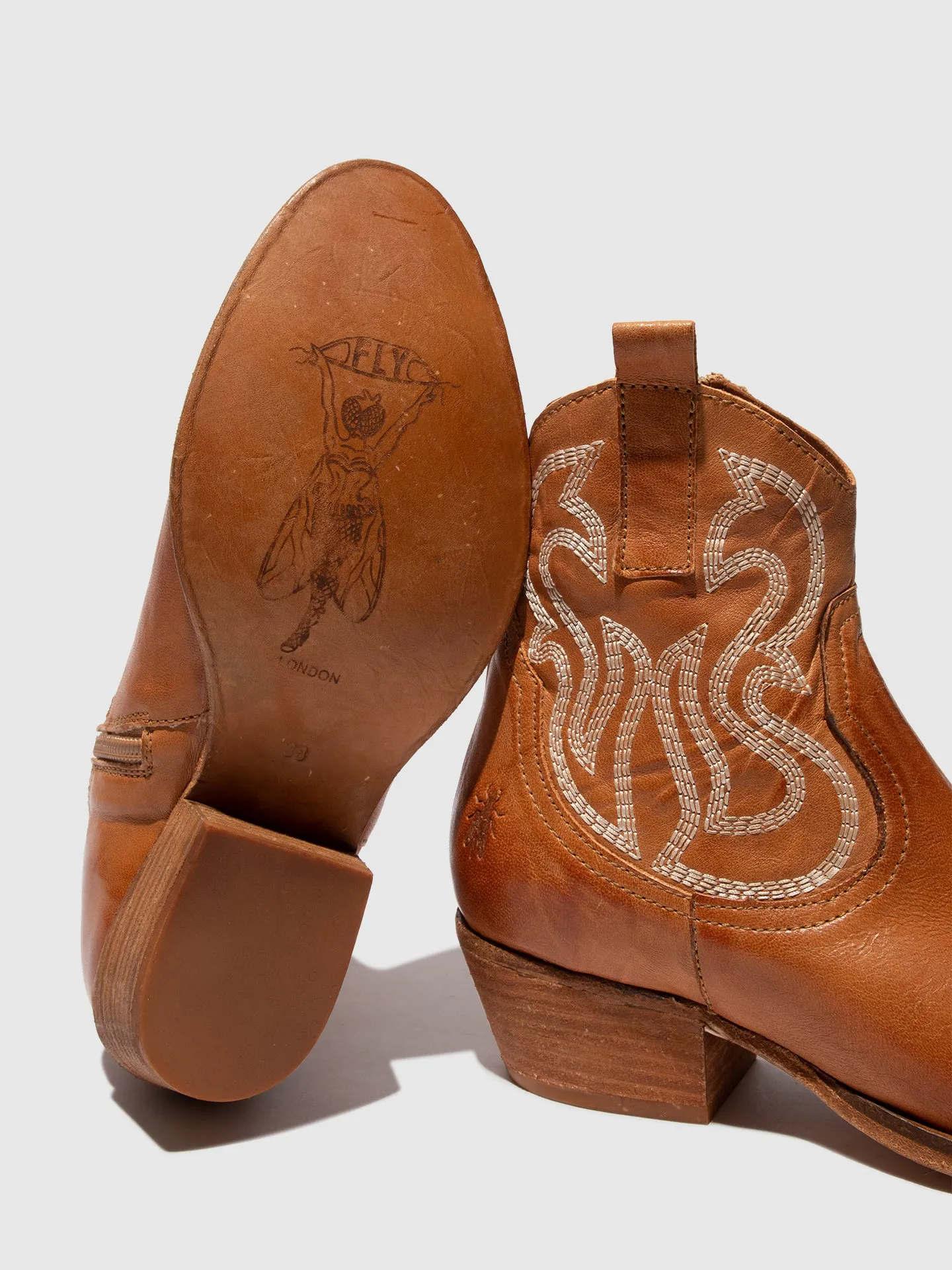 Cowboy Ankle Boots WAMI092FLY CAMEL