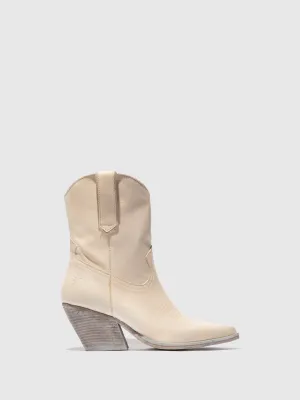 Cowboy Ankle Boots WOFY093FLY OFF-WHITE