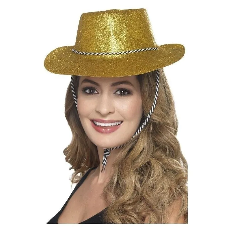 Cowboy Glitter Hat Adult Gold
