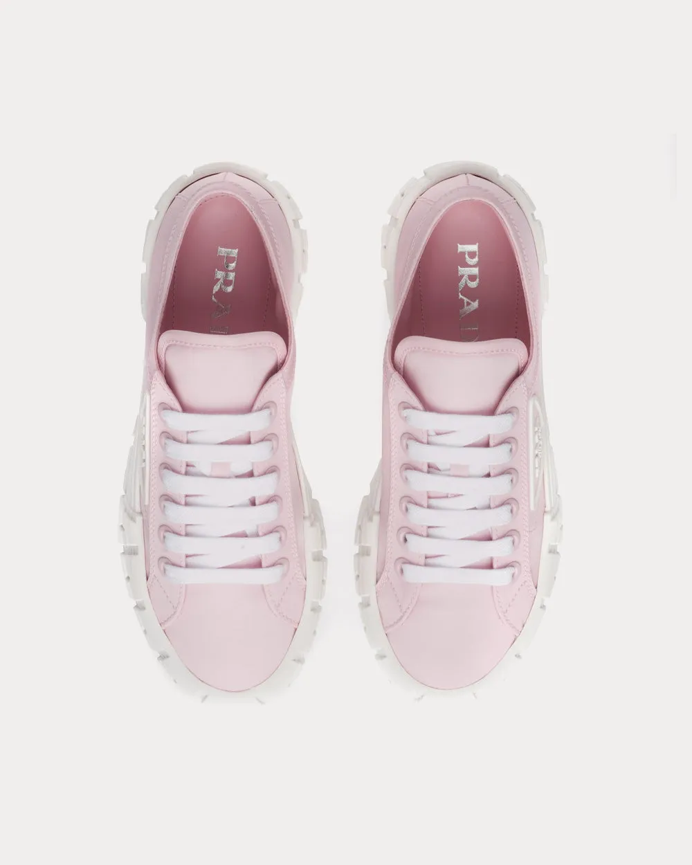 Double Wheel Nylon Gabardine Alabaster Pink Low Top Sneakers