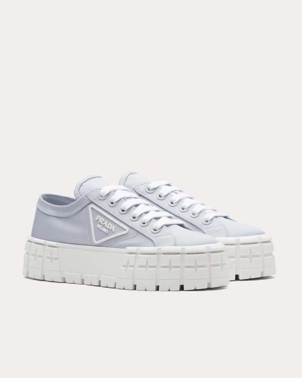 Double Wheel Nylon Gabardine Cornflower Blue Low Top Sneakers