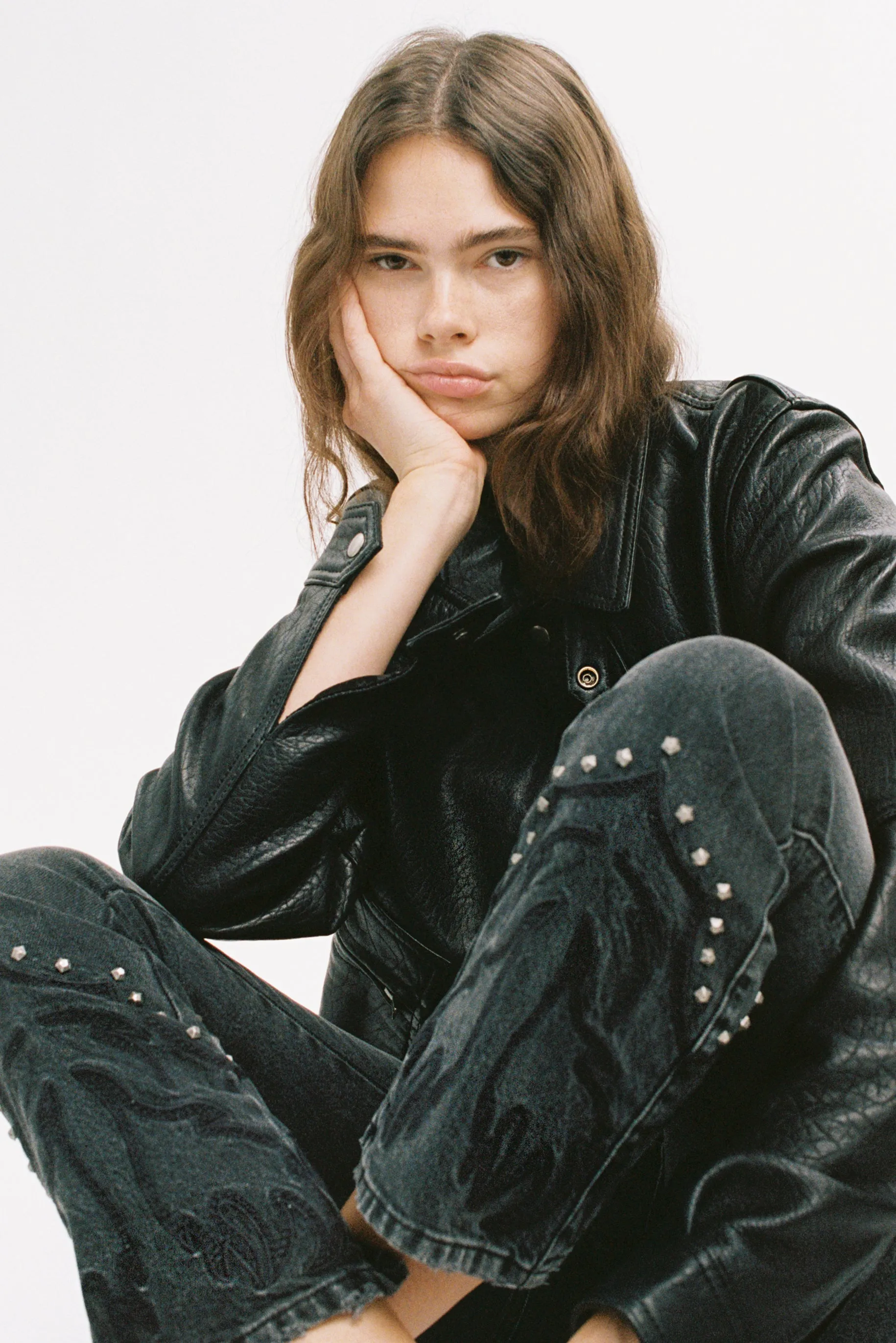 FADED CHARCOAL WESTERN STRETCH JEAN