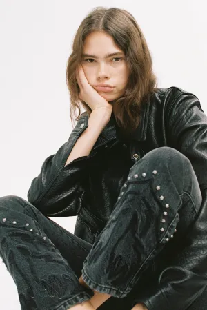 FADED CHARCOAL WESTERN STRETCH JEAN