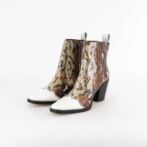 Ganni Lovina Brown Animal Print Cowboy Boots