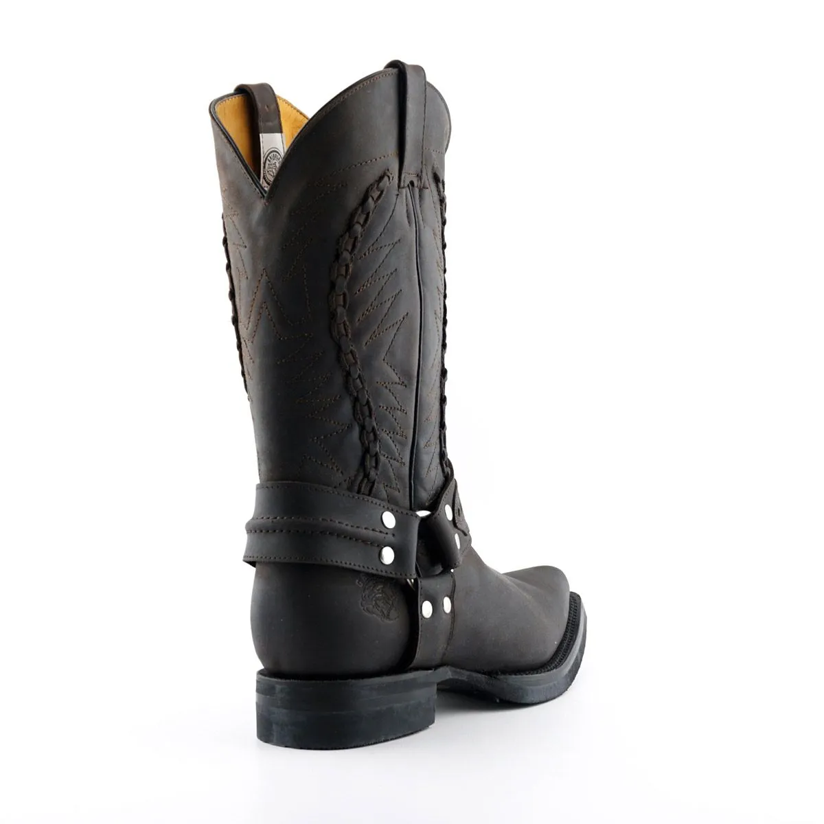 Grinders - Galveston Brown Leather Cowboy / Western  Style Boots