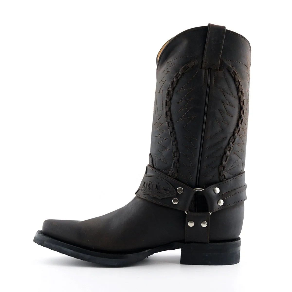Grinders - Galveston Brown Leather Cowboy / Western  Style Boots