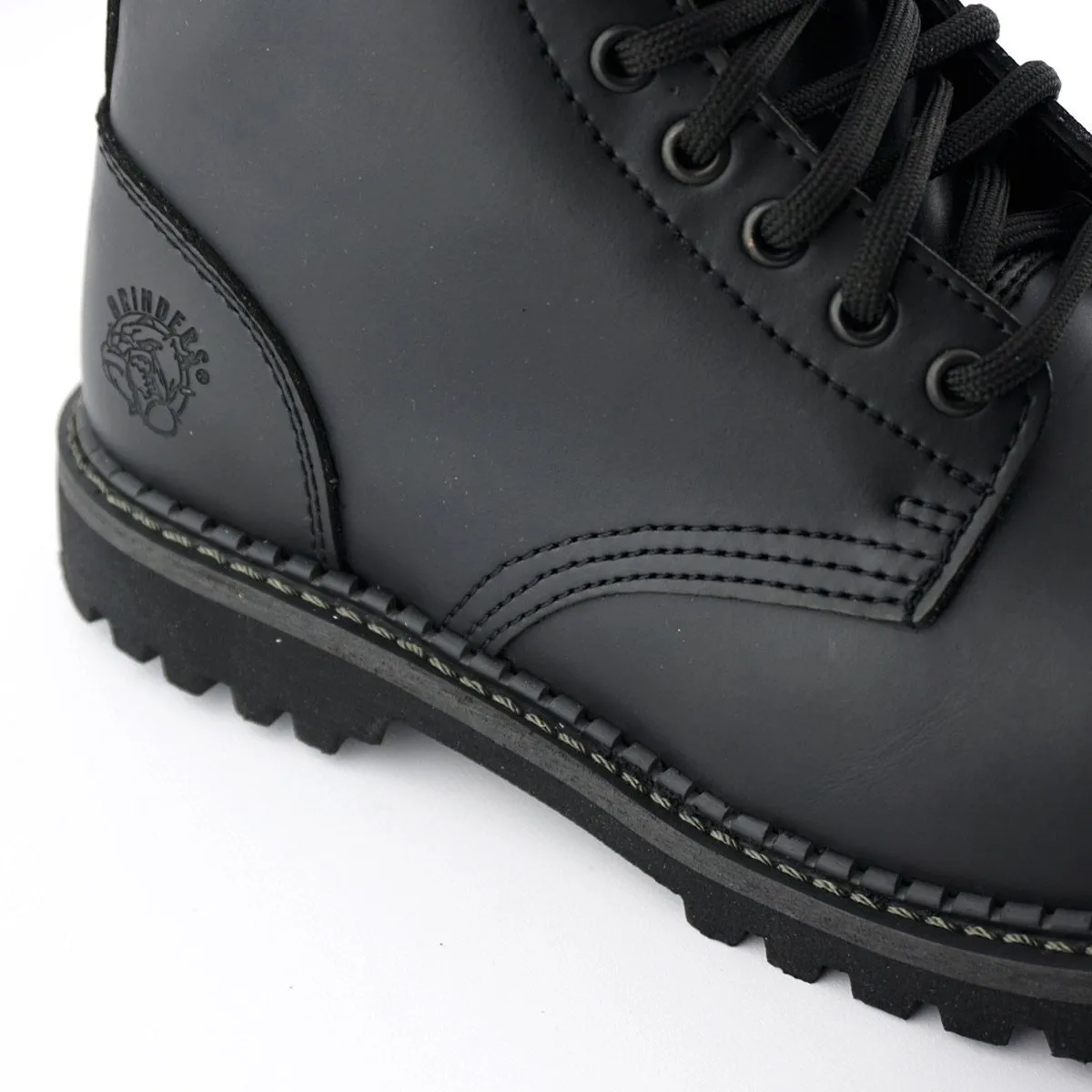Grinders - Stag CS Black Leather Steel Toecap Unisex Military Style Boots