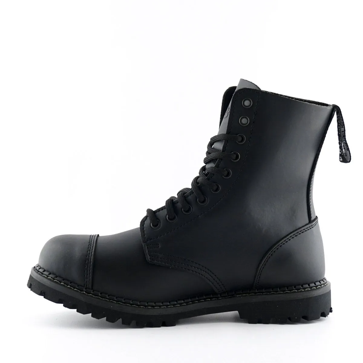 Grinders - Stag CS Black Leather Steel Toecap Unisex Military Style Boots