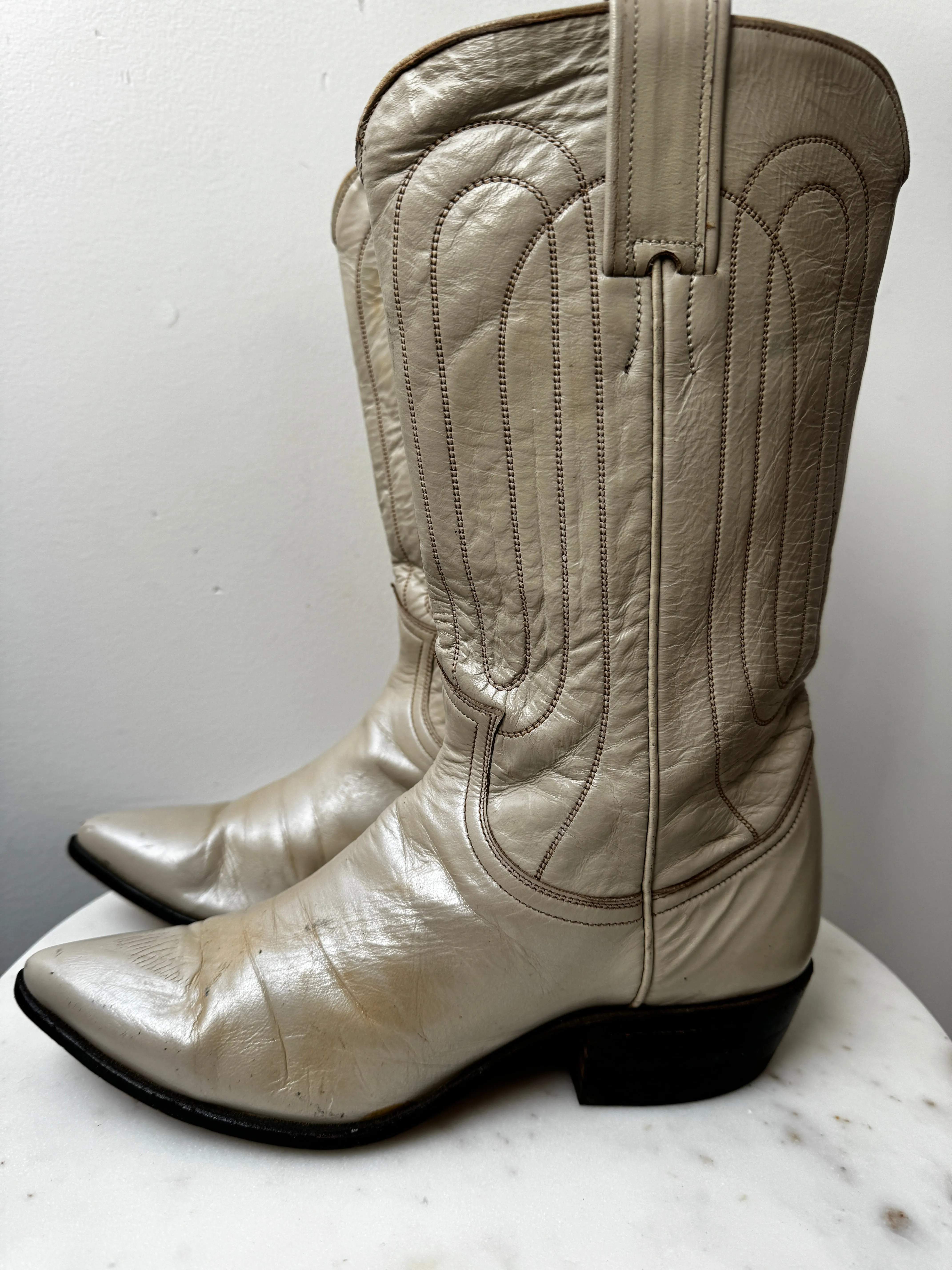 Justin Cowboy Boots Biege