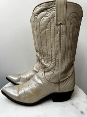 Justin Cowboy Boots Biege