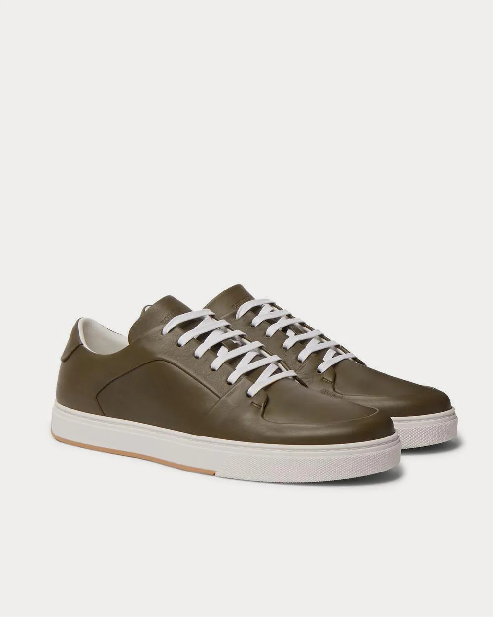 Leather  Green low top sneakers