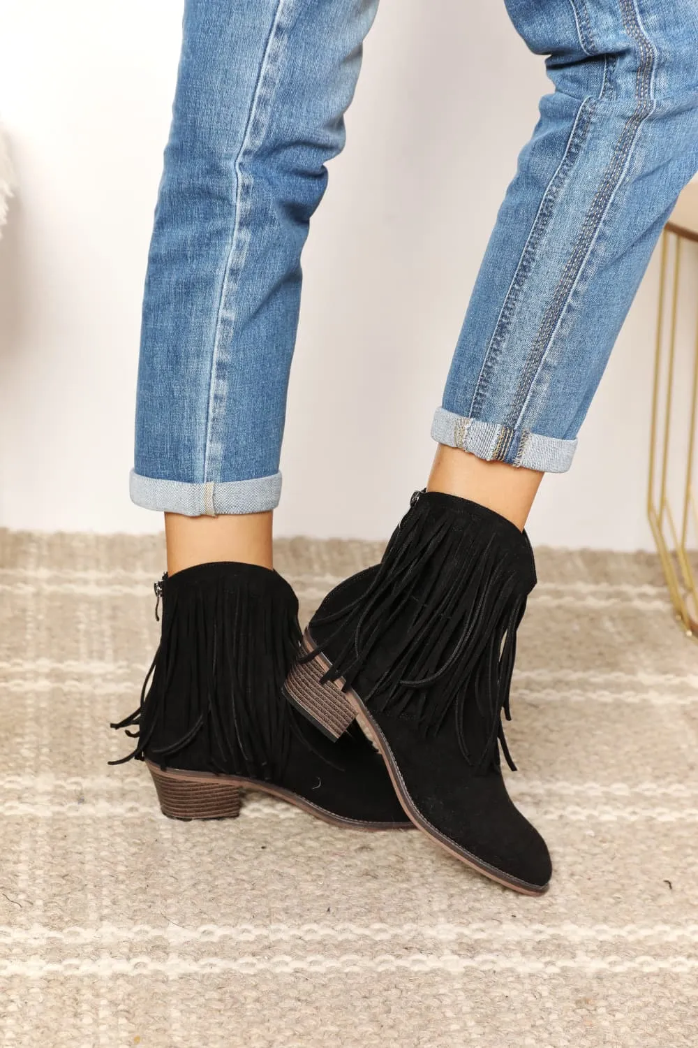 Legend Fringe Cowboy Western Ankle Boots