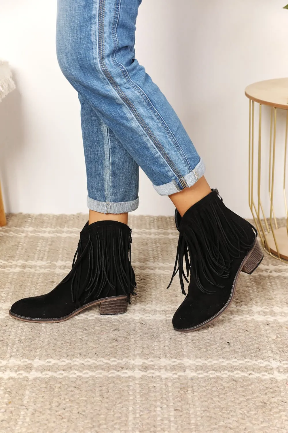 Legend Fringe Cowboy Western Ankle Boots