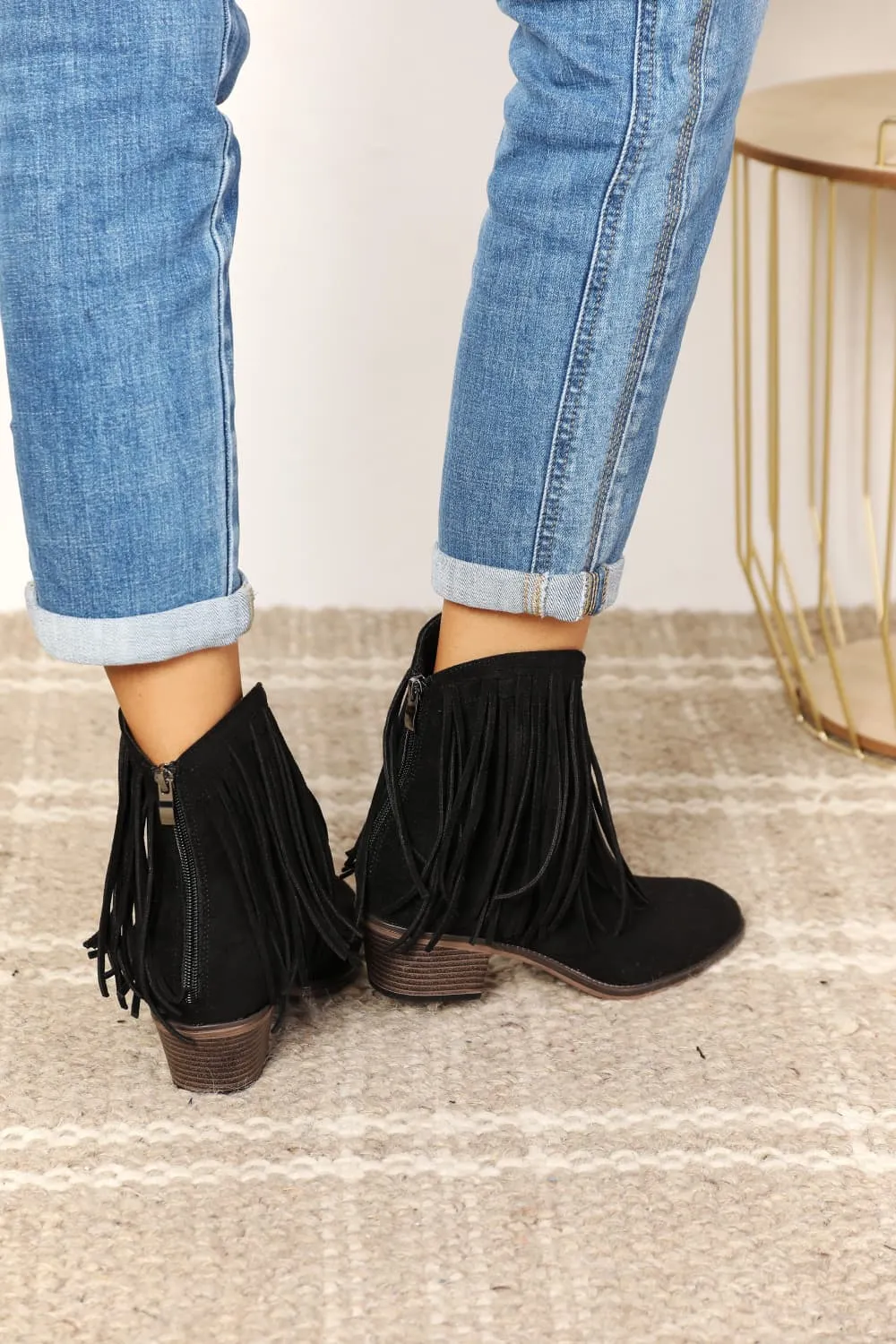 Legend Fringe Cowboy Western Ankle Boots