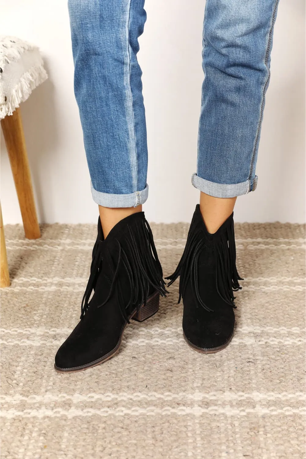 Legend Fringe Cowboy Western Ankle Boots