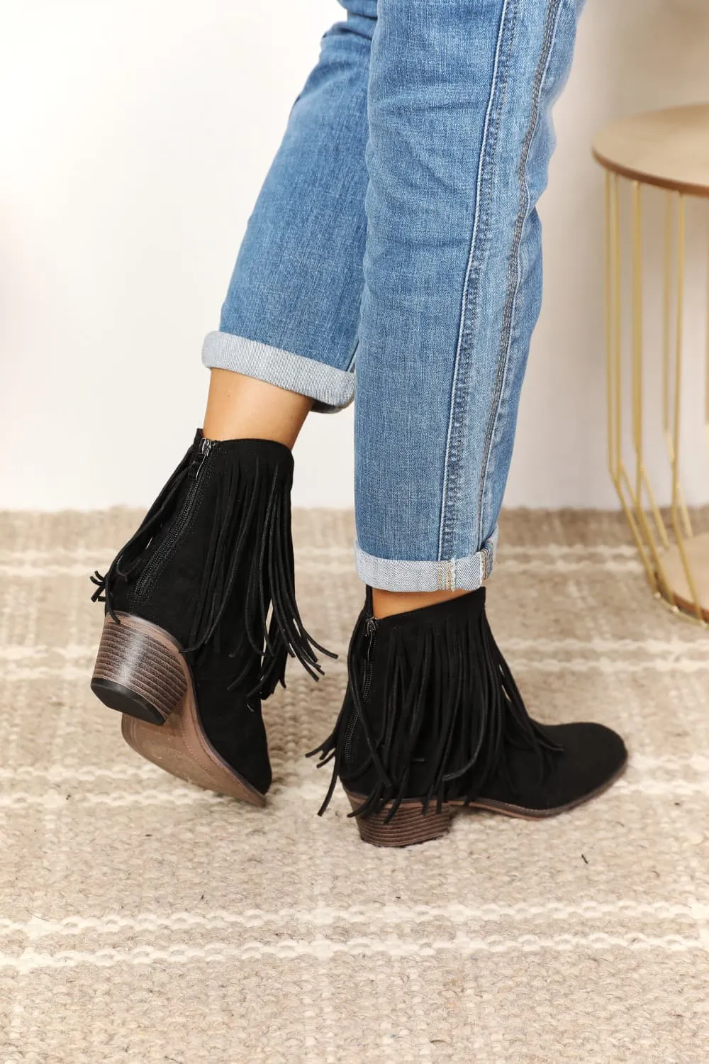 Legend Fringe Cowboy Western Ankle Boots