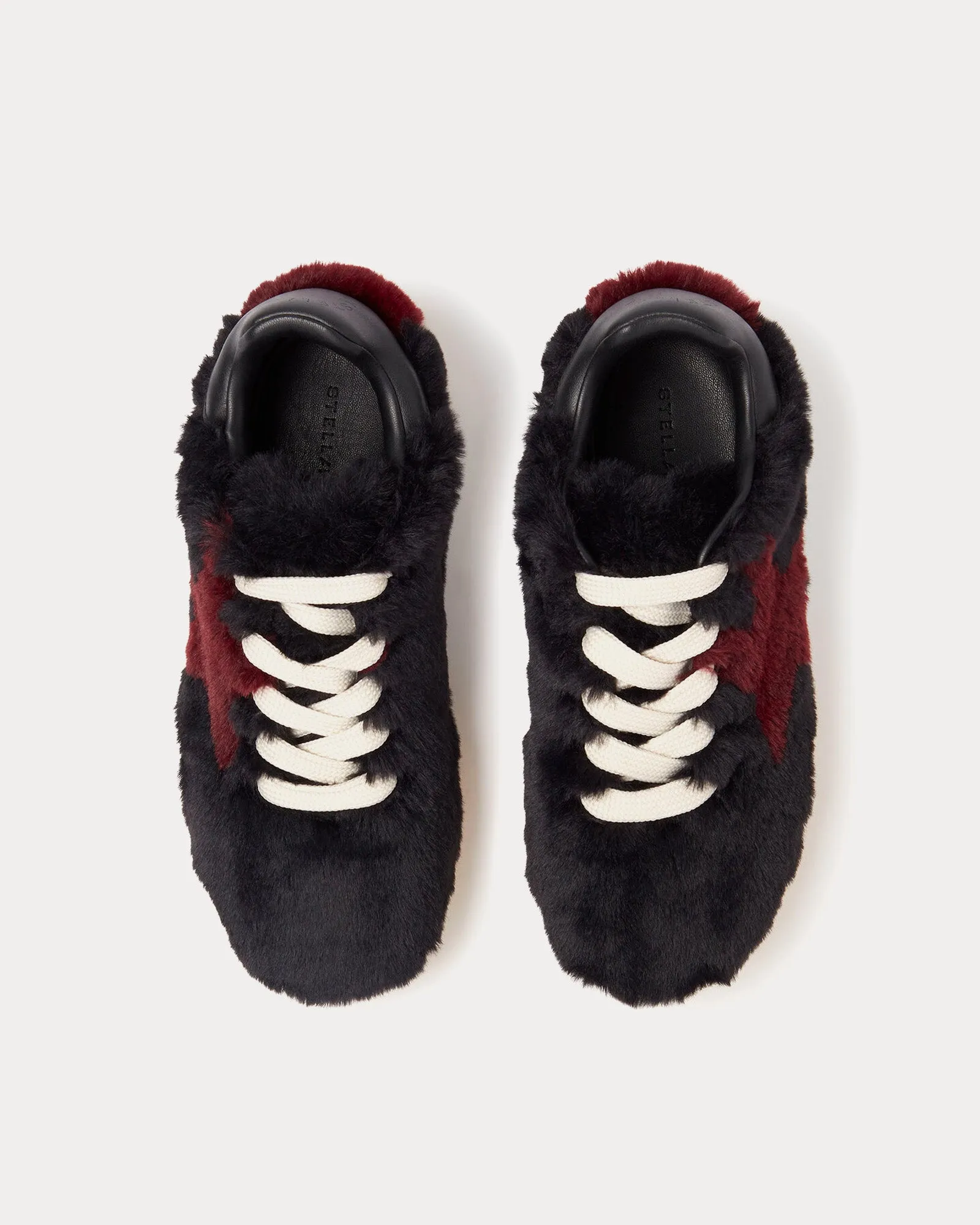 Loop Shaggy Lace-Up Black Low Top Sneakers