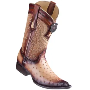 Los Altos Ostrich Faded Oryx Pointed Toe Cowboy Boots