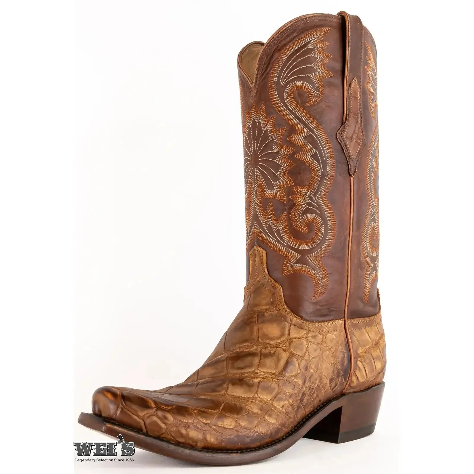 Lucchese Men's Cowboy Boots 14" Exotic Giant Gator Western Square Toe