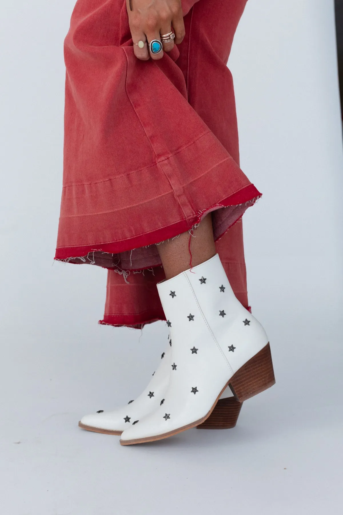 Lulu Star Studded Boots - White