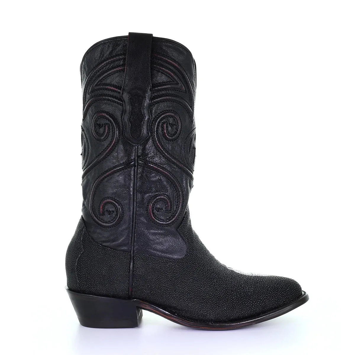 M2125 - Montana black dress cowboy stingray leather boots for men