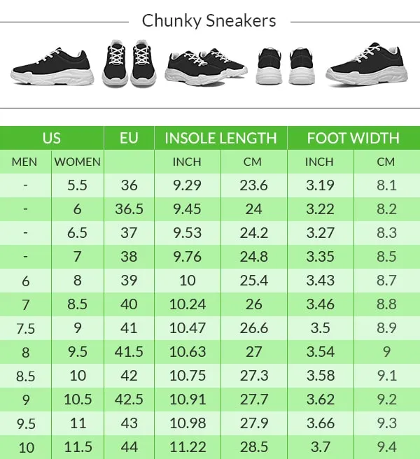 Math Pattern Chunky Sneakers
