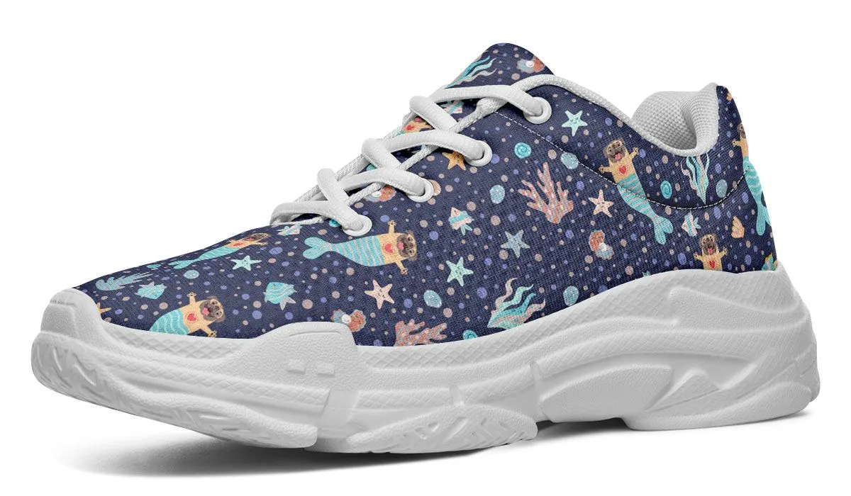 Mermaid Pug Chunky Sneakers