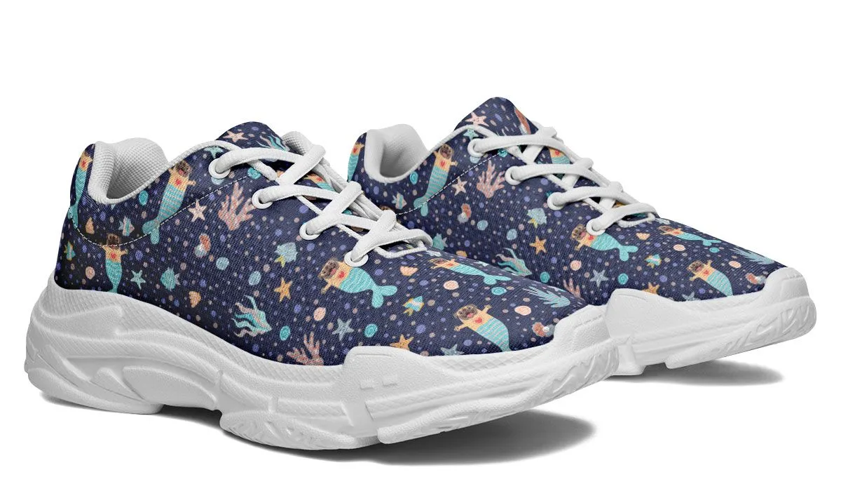 Mermaid Pug Chunky Sneakers