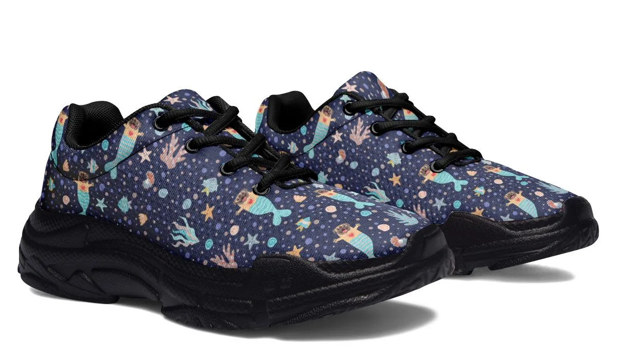 Mermaid Pug Chunky Sneakers