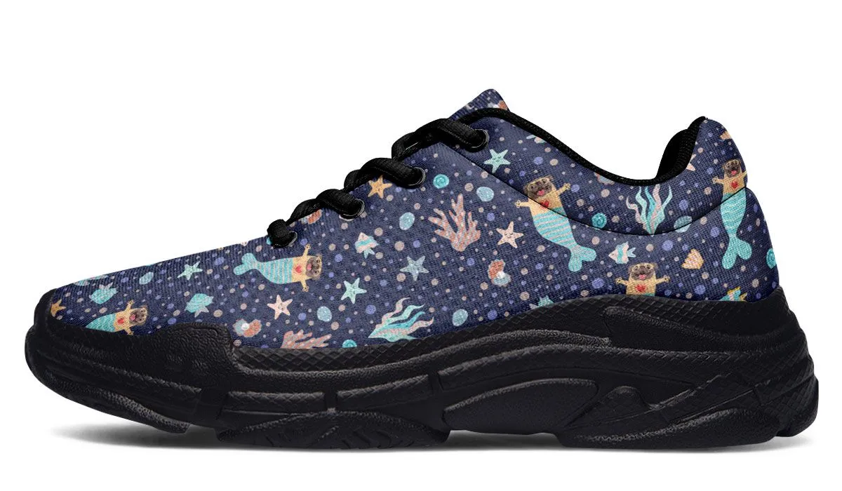 Mermaid Pug Chunky Sneakers